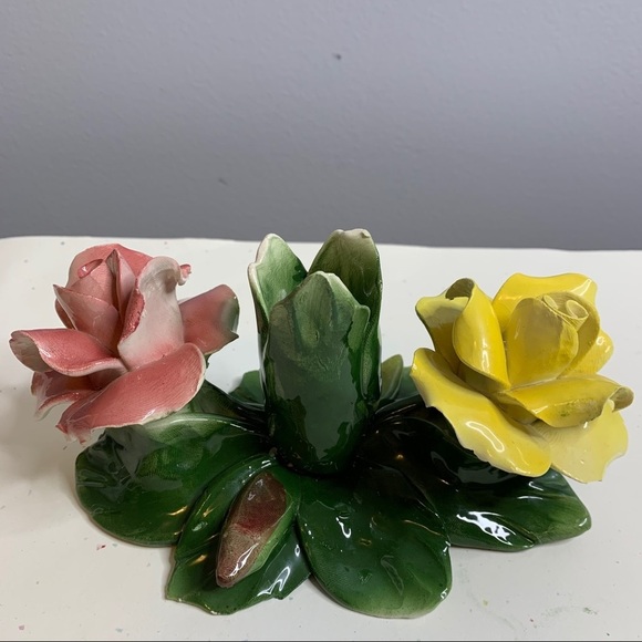 CAPODIMONTE PORCELAIN CANDLE STICK HOLDER - Picture 1 of 9